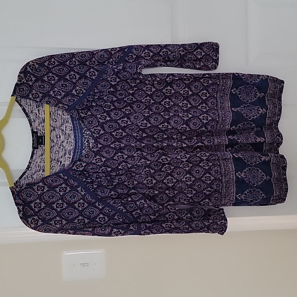 Lucky Brand V-neck Tunic 3/4 sleeve